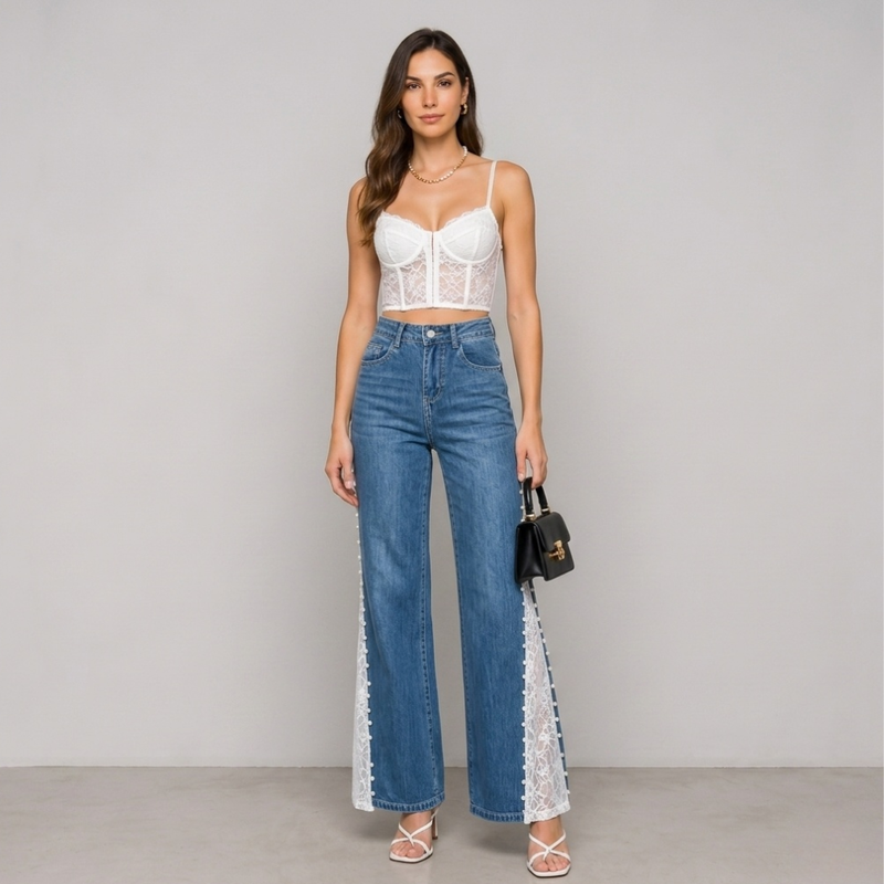 Lace Wide Leg Jeans