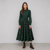 Plaid A-Line Midi Skirt