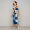 Denim Print Maxi Dress