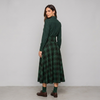 Plaid A-Line Midi Skirt