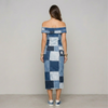 Denim Print Maxi Dress