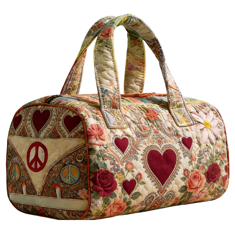 Peace Quilted Duffle Bag