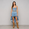 Denim Corset Midi Dress