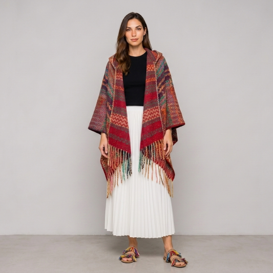 Plaid Shawl Coat
