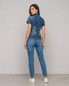 Denim Cheongsam Crop Top