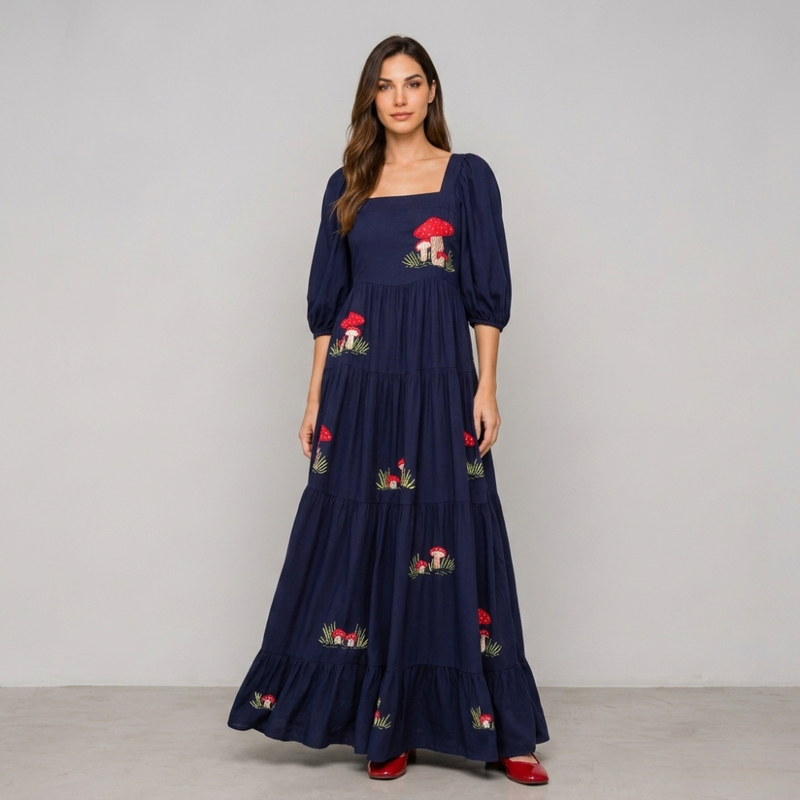 Vintage Smocked Maxi Dress